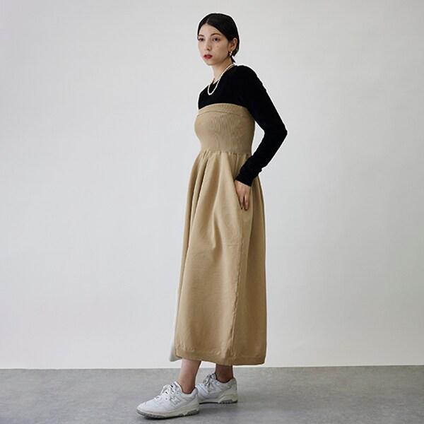 【LADIES】寬鬆腰身2WAY抹胸連體褲