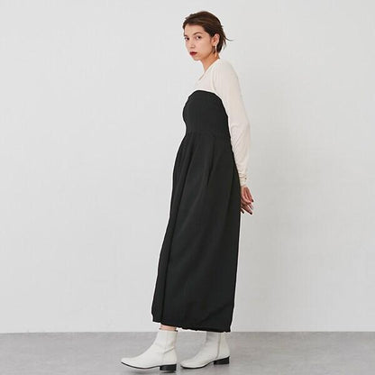 【LADIES】寬鬆腰身2WAY抹胸連體褲