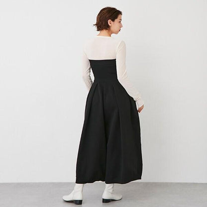 【LADIES】寬鬆腰身2WAY抹胸連體褲