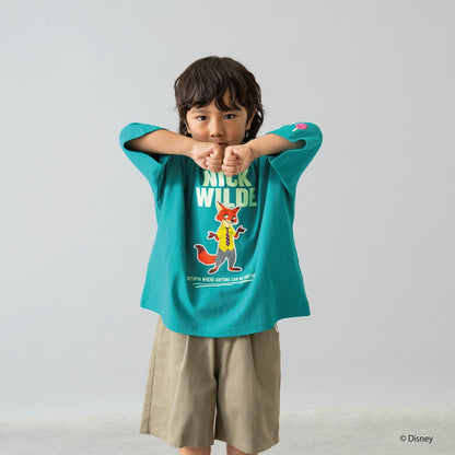 【瘋狂動物城】徽章刺繡寬鬆短袖T恤