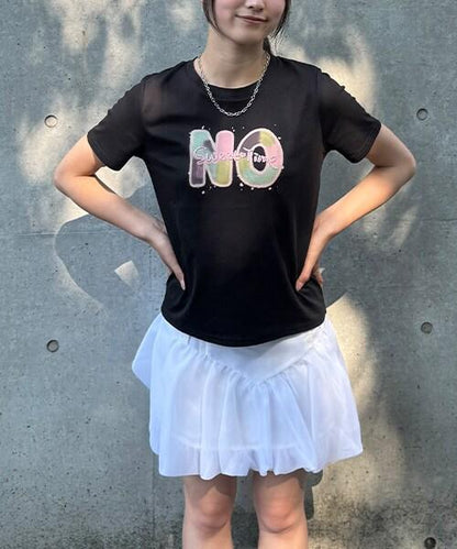 NO SWEET印花短袖T恤