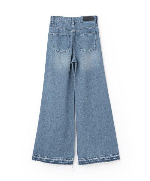 牛仔褲腳加工寬鬆長褲【韓國時尚】
