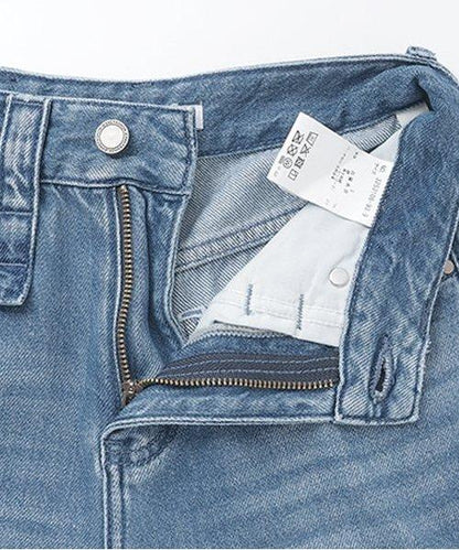 牛仔褲腳加工寬鬆長褲【韓國時尚】