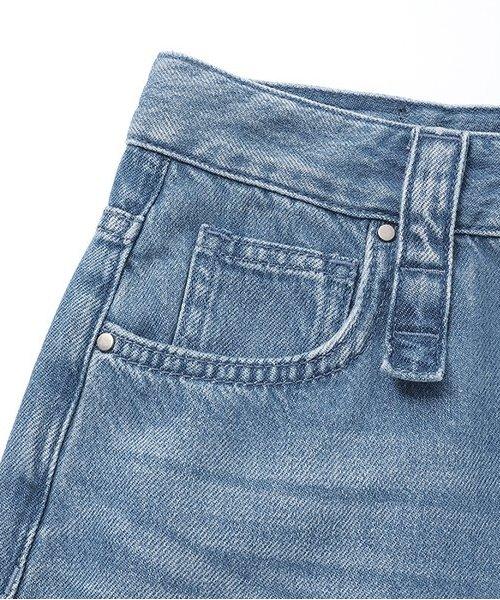 牛仔褲腳加工寬鬆長褲【韓國時尚】