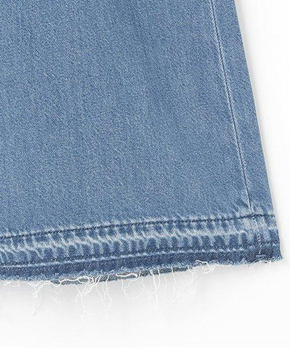 牛仔褲腳加工寬鬆長褲【韓國時尚】