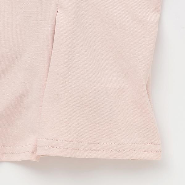 【接觸冷感】拼接袖褶皺T恤