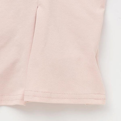 【接觸冷感】拼接袖褶皺T恤