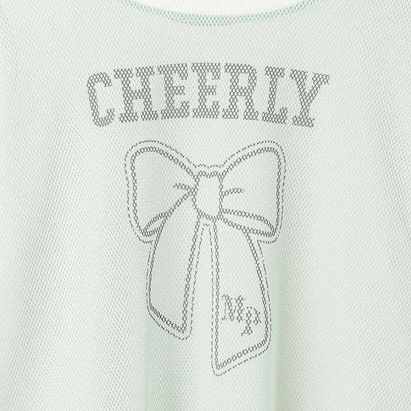 蝴蝶結網眼T恤套裝