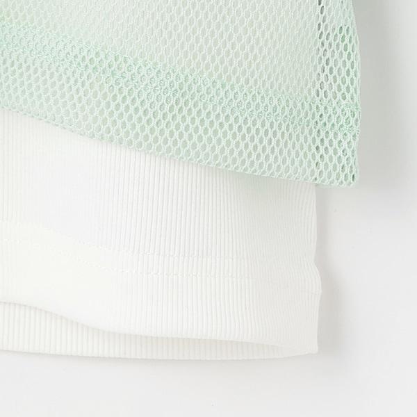 蝴蝶結網眼T恤套裝