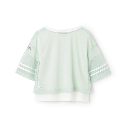 蝴蝶結網眼T恤套裝