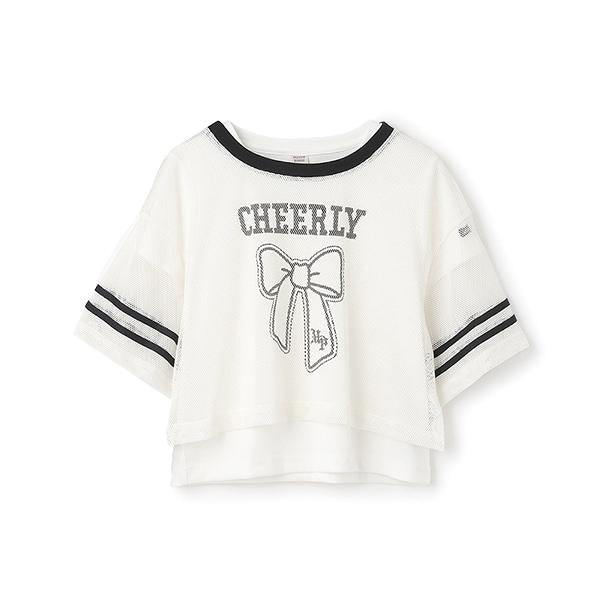 蝴蝶結網眼T恤套裝