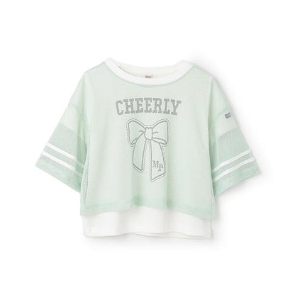 蝴蝶結網眼T恤套裝