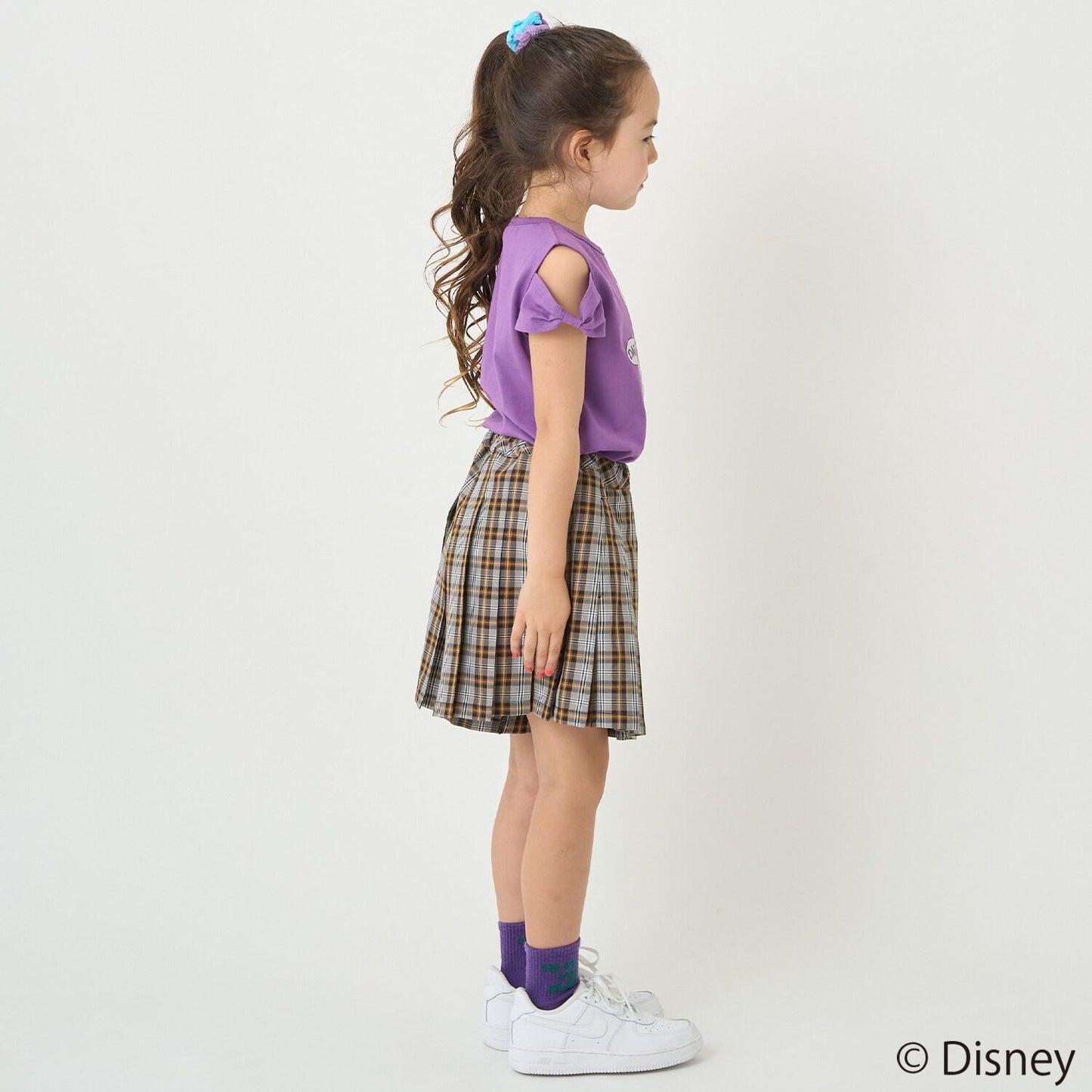 防汙防潑水《迪士尼》公主蝴蝶結袖一字肩T恤