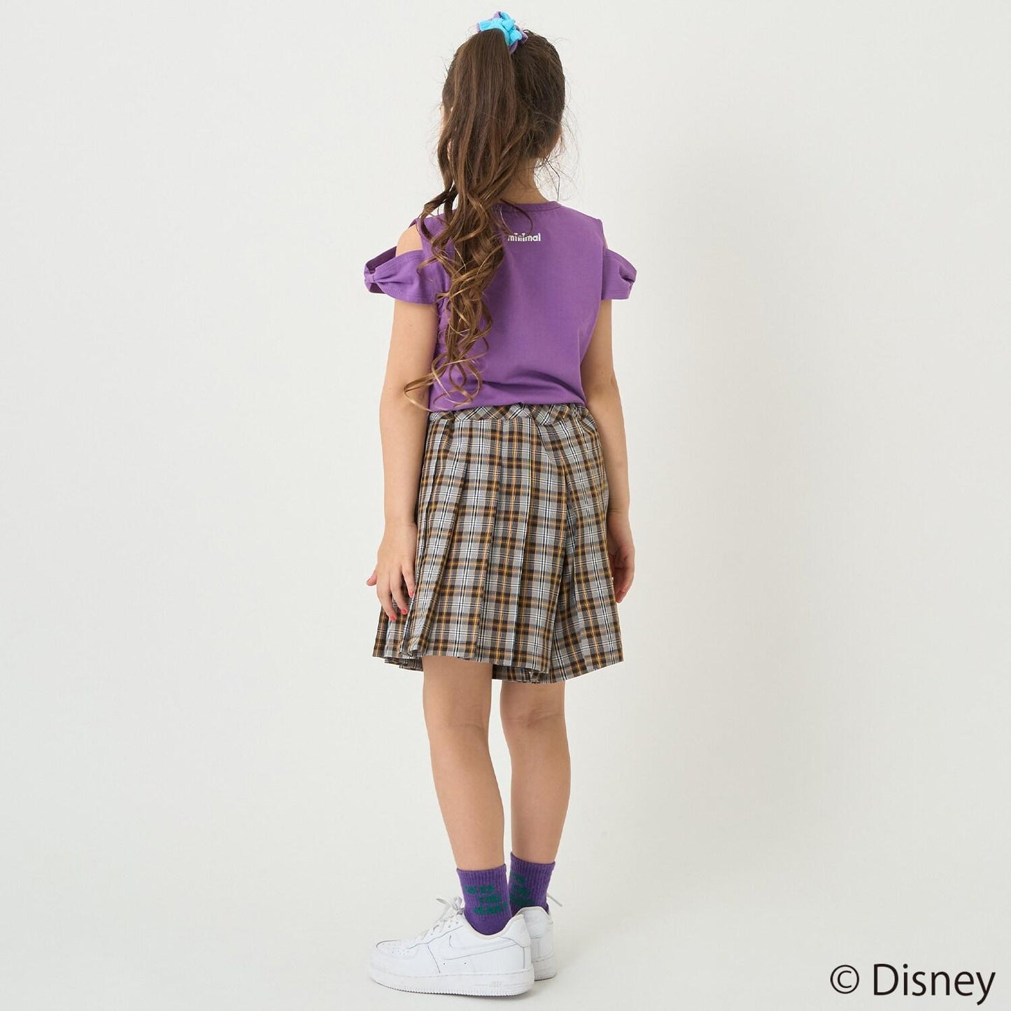 防汙防潑水《迪士尼》公主蝴蝶結袖一字肩T恤