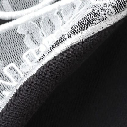 【接觸冷感】蕾絲貼布繡標刺繡T恤