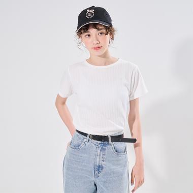 【AMI】鏤空花邊T恤