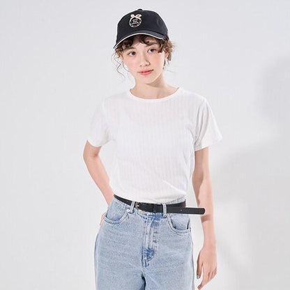 【AMI】鏤空花邊T恤