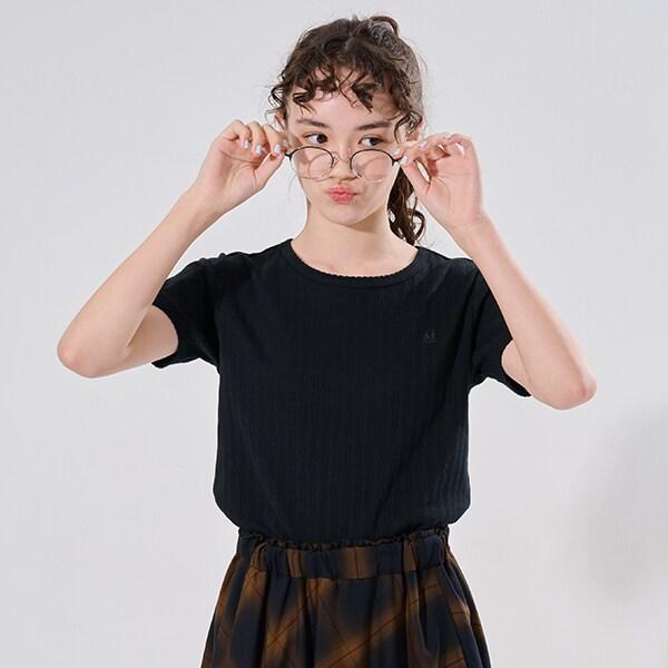 【AMI】鏤空花邊T恤