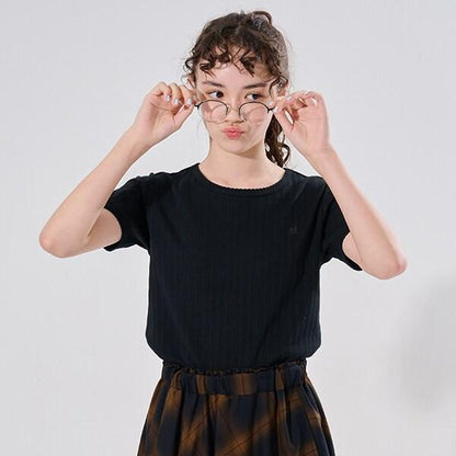 【AMI】鏤空花邊T恤