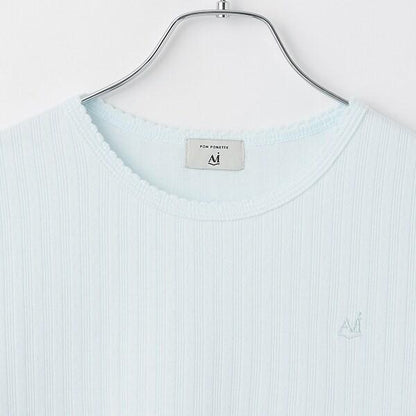 【AMI】鏤空花邊T恤