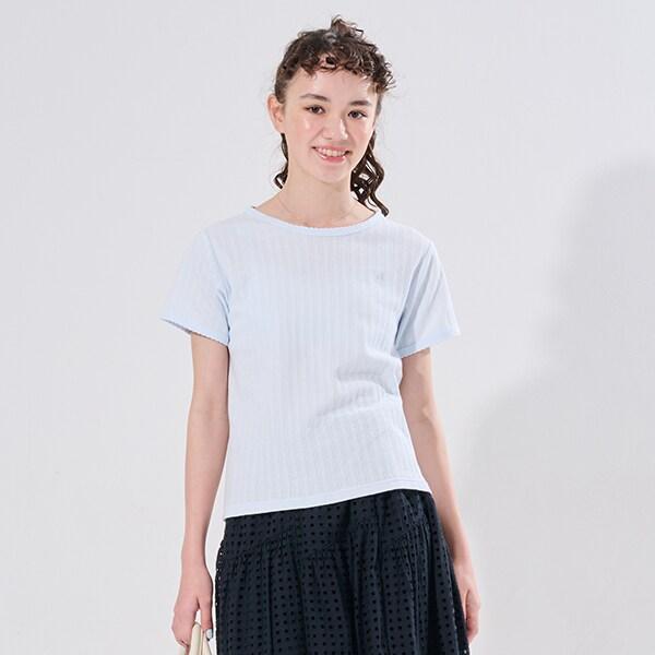 【AMI】鏤空花邊T恤