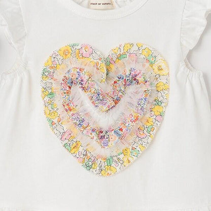 荷葉邊愛心無袖T恤