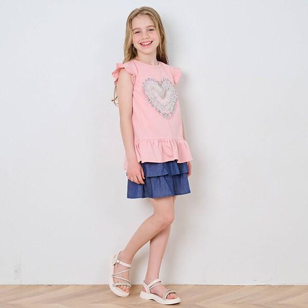 荷葉邊愛心無袖T恤