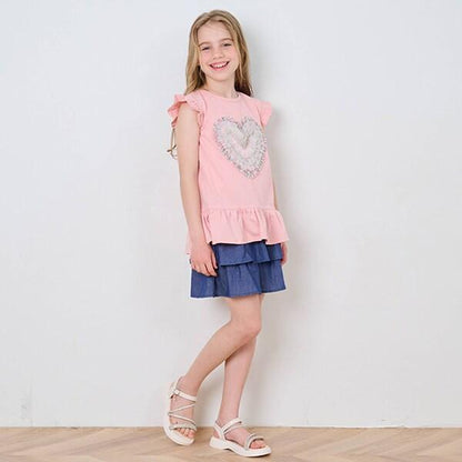 荷葉邊愛心無袖T恤