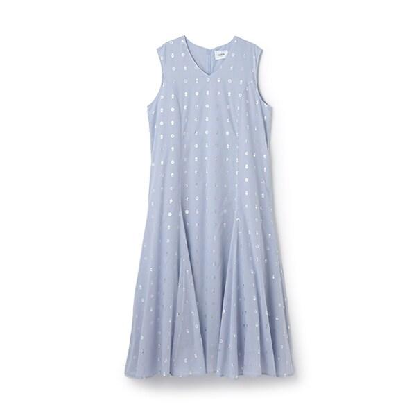 箔印花連衣裙