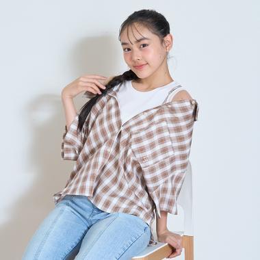 2WAY格紋襯衫套裝