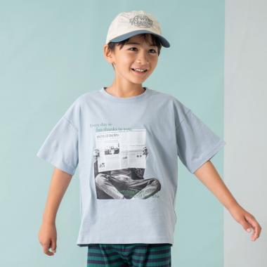 【純棉100%】【365D】【爸爸同款】兒童照片印花短袖T恤
