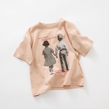 【純棉100%】【365D】【爸爸同款】兒童照片印花短袖T恤