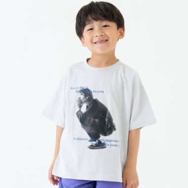 【純棉100%】【365D】【爸爸同款】兒童照片印花短袖T恤