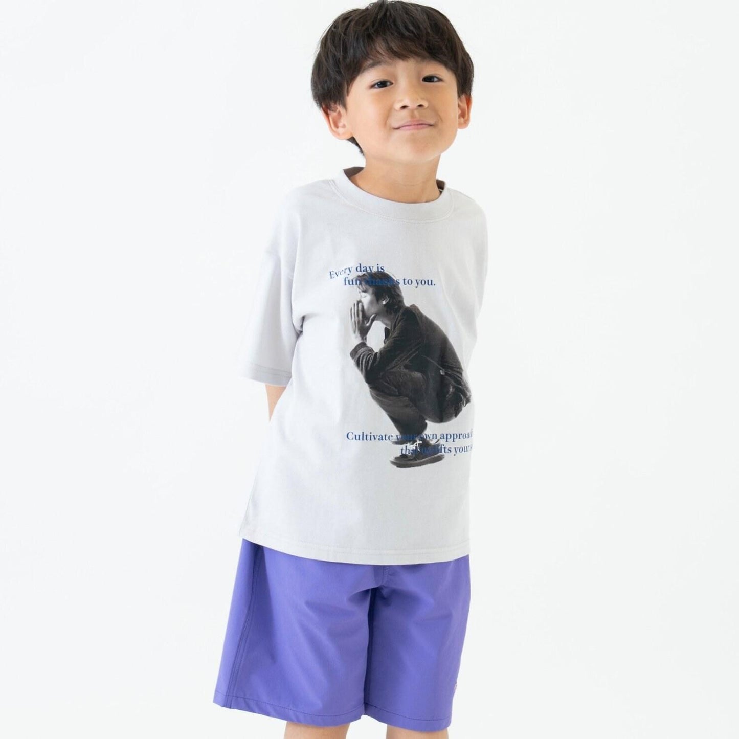 【純棉100%】【365D】【爸爸同款】兒童照片印花短袖T恤