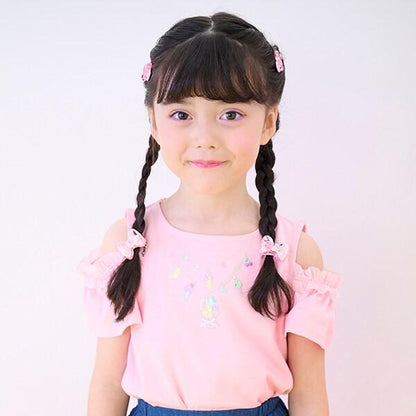 項鍊刺繡露肩兩穿短袖T恤