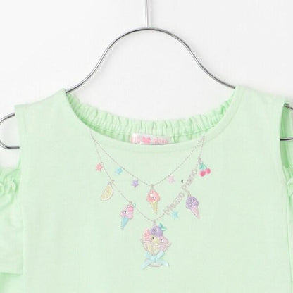項鍊刺繡露肩兩穿短袖T恤