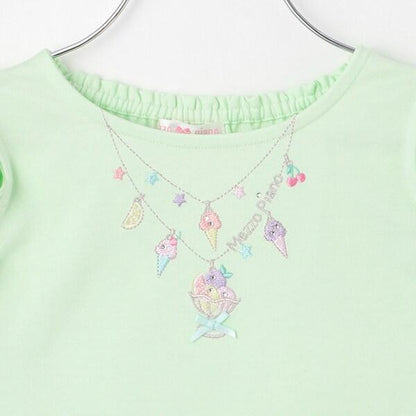 項鍊刺繡露肩兩穿短袖T恤