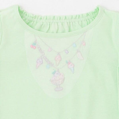 項鍊刺繡露肩兩穿短袖T恤