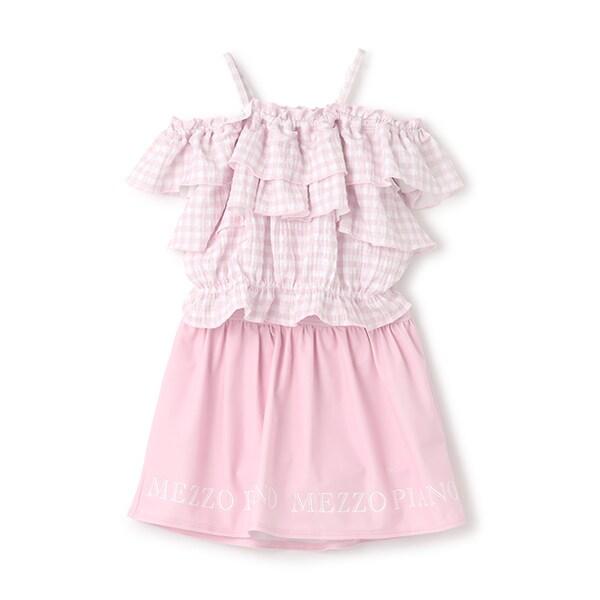 【SWIM】一字肩荷葉邊分體泳衣