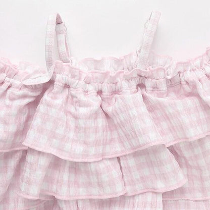 【SWIM】一字肩荷葉邊分體泳衣