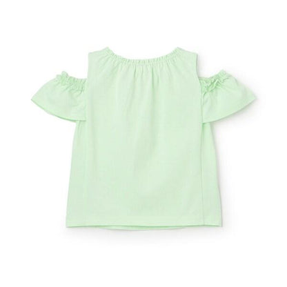 項鍊刺繡露肩兩穿短袖T恤