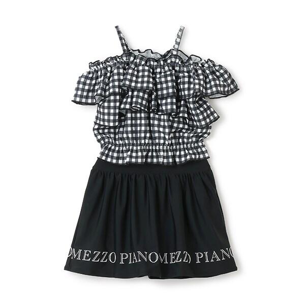 【SWIM】一字肩荷葉邊分體泳衣