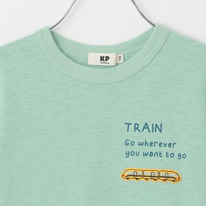 電車印花竹節棉短袖T恤