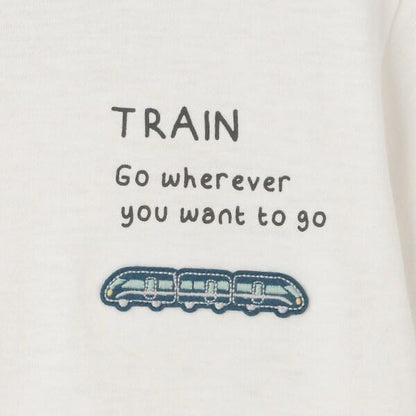 電車印花竹節棉短袖T恤