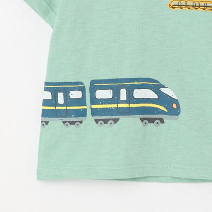 電車印花竹節棉短袖T恤