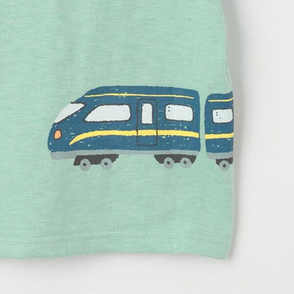 電車印花竹節棉短袖T恤