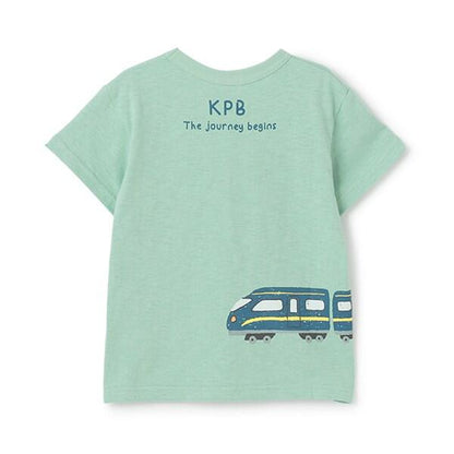 電車印花竹節棉短袖T恤