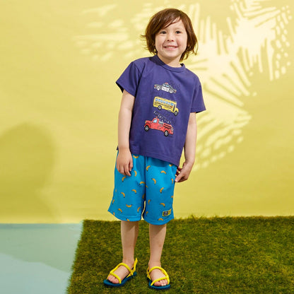 工程車輛印花短袖T恤