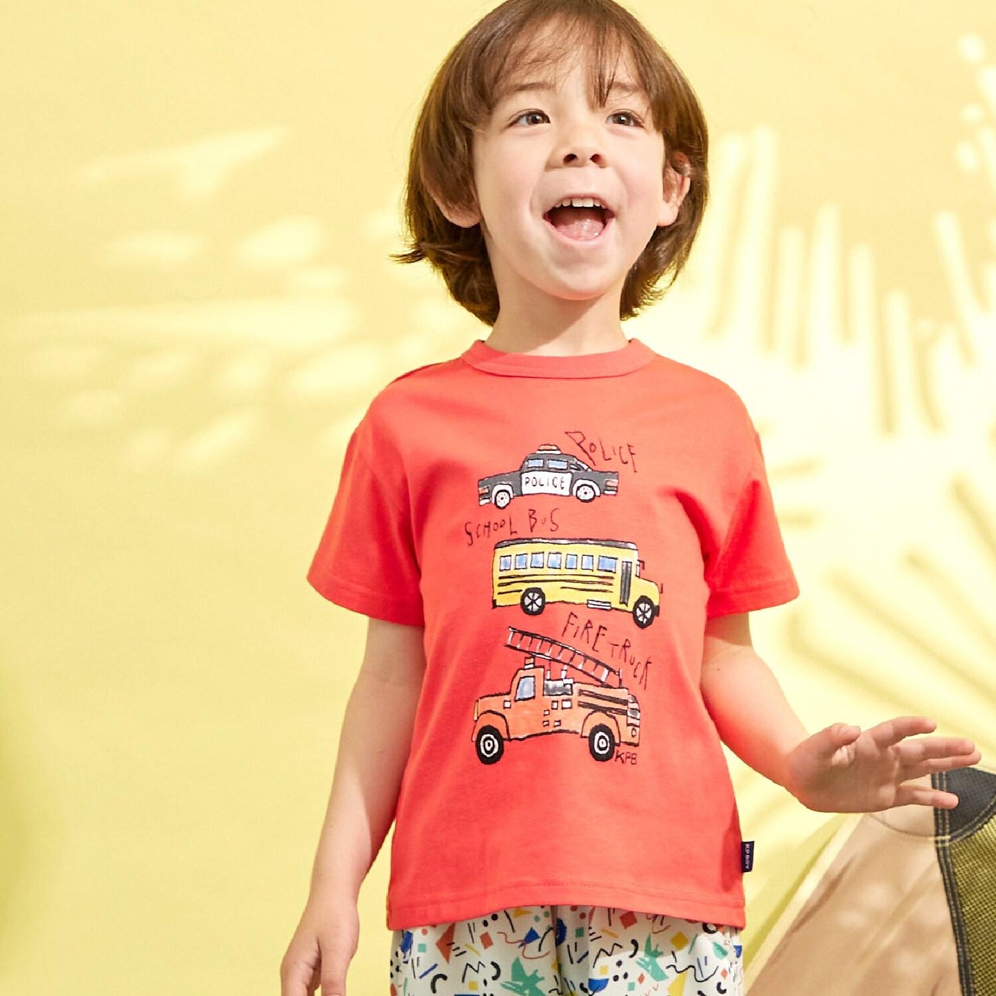 工程車輛印花短袖T恤