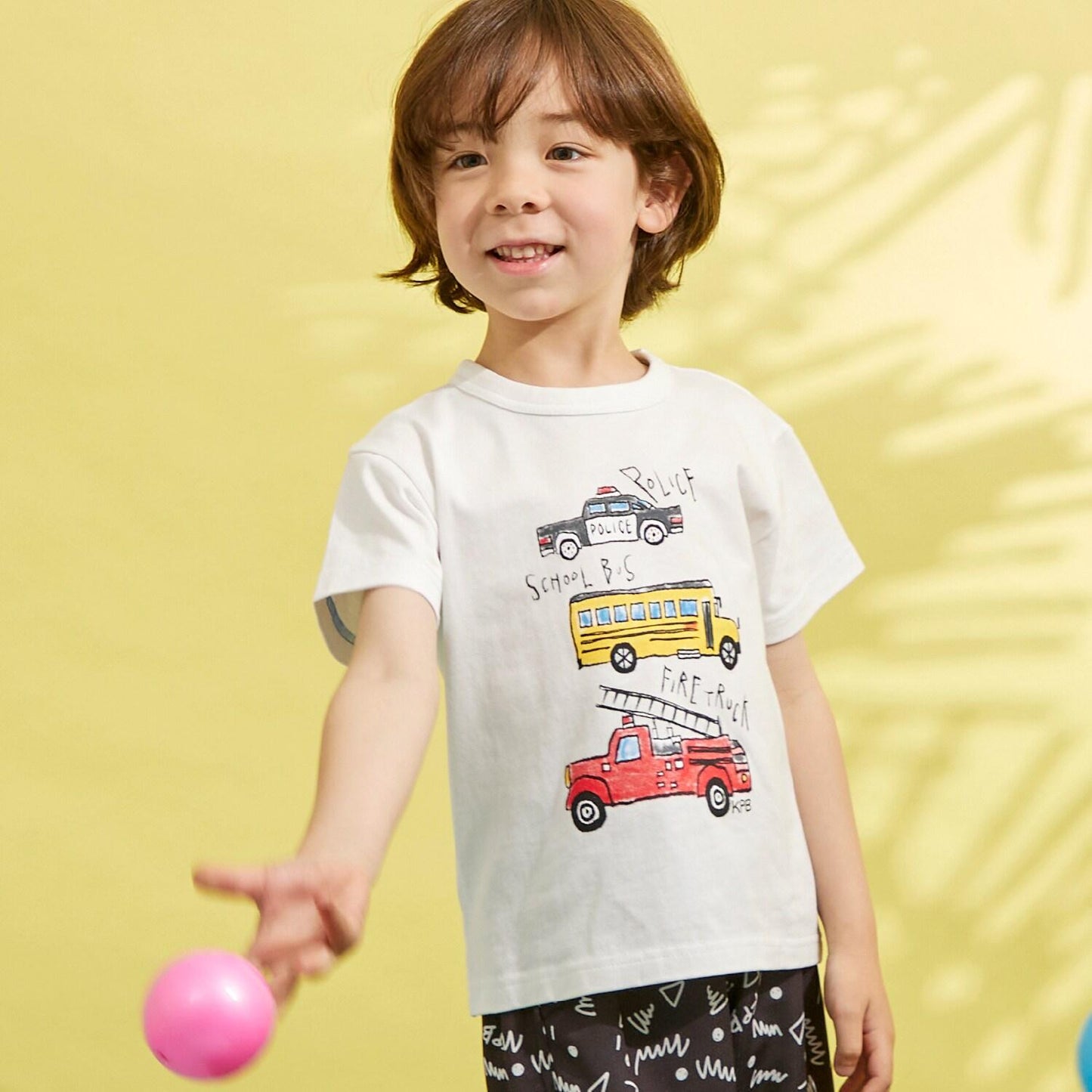 工程車輛印花短袖T恤